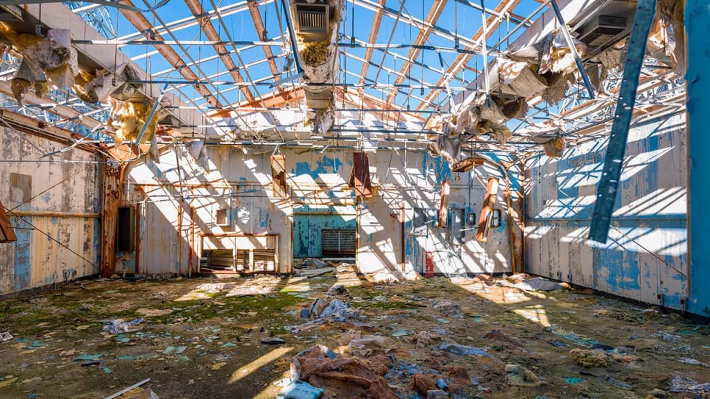 Abandoned building with huge mess